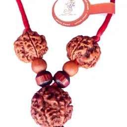 Saraswati Kawach for Students I Pendant of 4 & 6 Mukhi Rudraksha with Chandan Beads, 100% Original Four & Six Faced Rudraksha, Sandalwood Kavach Wood Necklace-image-18