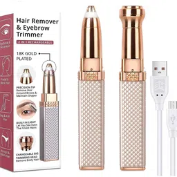 Eyebrow Trimmer for Women, 2 in 1 Wireless USB Rechargeable Facial Hair Remov Hair Curler-image-58