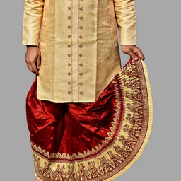 Sumit online Traditional Printed Mour Puccha Dhoti – Ethnic Wear for Festivals & Weddings Printed Men Dhoti image 4