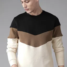 roadster Men Full Sleeve Color Block Sweatshirt image 2