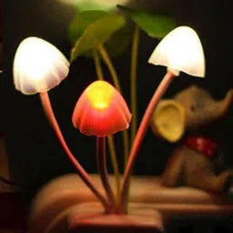 looksgood Mushroom light ,automatic color changing light ,Sensor light,Multi Color Led Sensor Flower Night Lamp for bedroom ,Auto turn on/off technology ( Pack of 3 ) Night Lamp image 3