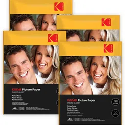 kodak 190 GSM A4 80 Sheets High Glossy Cast Coated Water Resistant photo paper unruled A4 (210x297mm) 190 gsm Photo Paper-picture-12
