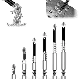 verilux 6Pcs Screwdriver Bits Set Hex Shank Magnetic PH2 Head 6Pcs Screwdriver Bits Set PH2 Alloy Steel Magnetic Hex Shank for Power Tools Screwdriver Bit Set image 1