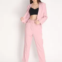 chkokko Women Solid Single Breasted Formal Blazer image 4