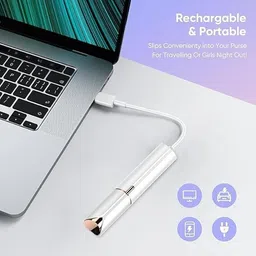 VELVORO USB-Portable 2 In 1 Flawless Eyebrow Remover and Pain less Hair Remover Trimmer 90 min Runtime 0 Length Settings (White, Gold) Cordless Epilator image 5
