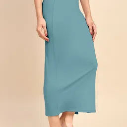 Trendmalls New.P02-Teal Lycra Blend Petticoat image 3