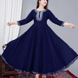 nikhat Women Solid Viscose Rayon Anarkali Kurta-picture-22