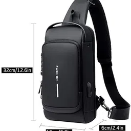ProArch WomenBuzz Crossbody Massenger Bag Shoulder Strap With with Lock USB Charging Waist bag image 3