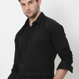 mufti Men Slim Fit Solid Spread Collar Casual Shirt image 2