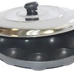 hm evotek 12 Cavity Appam Patra Maker with Lid Guntapongadalu Pan Paniyaram Litti Maker K4 Paniarakkal with Lid 1 L capacity 23 cm diameter-picture-40