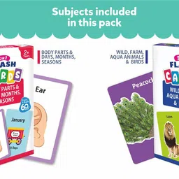 zokato 2 in 1 Flash Cards Alphabets, Shapes, Body Parts, Seasons, Birds & Many More image 4