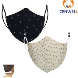 cenwell 100% Cotton Face Mask with Nose pin Printed Fashionable Protective Fabric Anti-Pollution Mask for Men , Women , Kids , Girls , Ladies , Teens Printed 6 Layer Cotton Face Mask Reusable, Washable Cloth Mask With Melt Blown Fabric Layer-picture-13