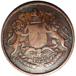 hariom 1833 BRITISH INDIA 1 QUARTER ANNA RARE COPPER COIN WT.6.47 GRAM Ancient Coin Collection image 4