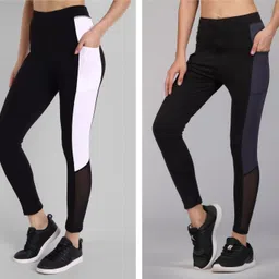 Color Block Women Black Tights-image-16