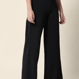 dimpy garments Women Regular Fit Black Polyester Trousers-picture-28