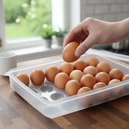 maxtid Plate Kitchen Rack 24 Grid Egg Holder for Fridge, Plastic Storage Tray Box Plastic image 1