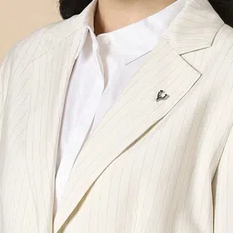 allen solly Women Striped Single Breasted Formal Blazer image 4