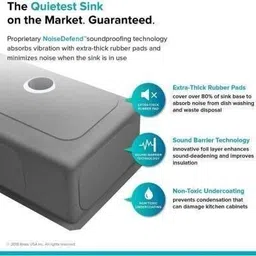 goonj KItchen Sink with Waste Coupling, Waste Pipe and Fruit Basket Sound Proof Single Bowl Handmade Stainless Steel Kitchen Sink Vessel Sink image 4