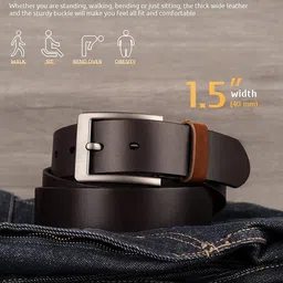 killer Men Formal, Casual, Party Brown Genuine Leather Belt image 3