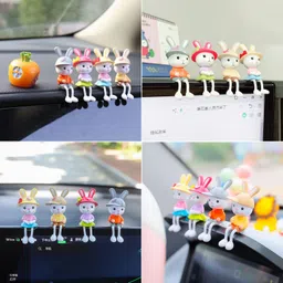 jagdambey gifts 4 Types of Long Legged Bunny Wearing a Hat as a Toy and Showpiece Decorative Showpiece - 7.2 cm image 3
