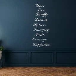 4 inch 9 Positive Words Design Silver Glossy Acrylic Mirror Reflective Wall Sticker Self Adhesive Sticker-image-32