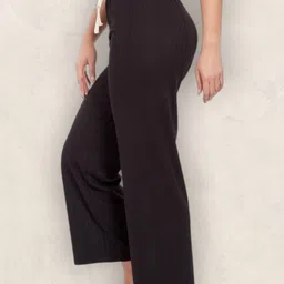 epicdesigns Women Comfort Fit Black Pure Cotton Trousers-picture-15