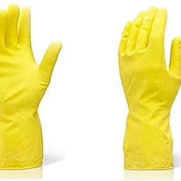 panda Natural Rubber Reusable Dish Washing Cleaning Safety Hand Gloves 2 Pair Wet and Dry Glove Set image 1