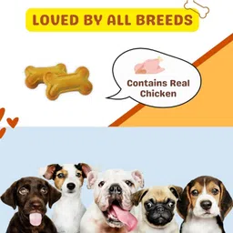 unik Dog Pet Food Calcium Treat Healthy Chicken Puppy Dog Biscuits with Pressed Bone Chicken 0.5 kg (2x0.25 kg) Dry New Born, Young, Adult Dog Food image 5