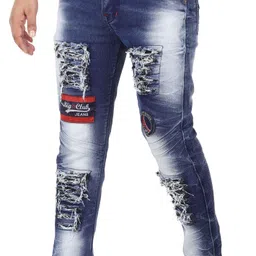 rabezo denim Men Slim Mid Rise Grey Jeans image 3