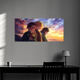 posters DemonSlayer Anime Split Wall Poster set of 3 | A4 size Poster for Room decor & Office wall decor art Photographic Paper image 4
