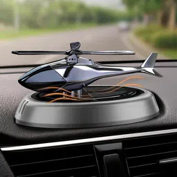 menka Solar Powered Helicopter Spinning Fan Car Dashboard Interior Decorative Showpiece - 7.5 cm image 3