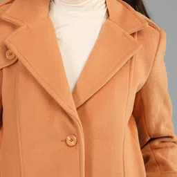 honnete 100 % Polyester Solid Coat For Women image 5