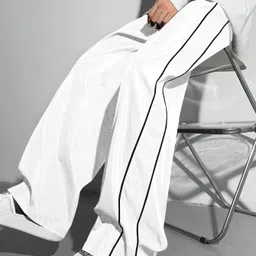 rajovati Men Striped White Track Pants image 1
