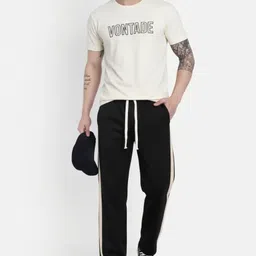Men Solid Black Track Pants-image-8
