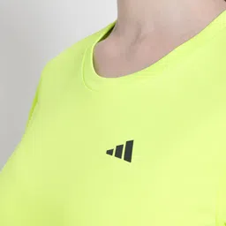 adidas Women Printed Crew Neck Polyester Green T-Shirt image 5