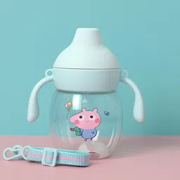 magic pebbles Eco-friendly Baby Water Bottle For Kids With Soft Silicone Spout & Strap 6m+ image 1