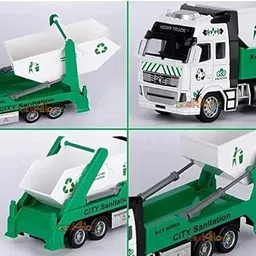 sharnga Toy Truck Diecast Cars Sanitation Truck with Light image 4