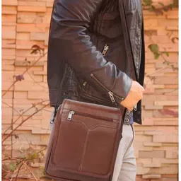 house of common Tan Men Sling Bag Men Sling Bag side bag for men(S-12*11) image 2