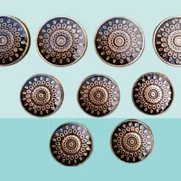 spongy Metal Buttons for Coat & Suits (Black, Gold) 6pc Big (23mm) + 6pc (Small 18mm) Metal Buttons image 5