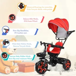 vyana sales Small kids Tricycles |Cycles for Kids | Cycle for Baby with Storage Basket CANOPY Tricycle image 4