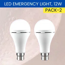 sacro 12W Rechargeable Inverter LED Bulb with Upto 4H.Power Cut Lighting Pack of_2D177 4 hrs Bulb Emergency Light image 1