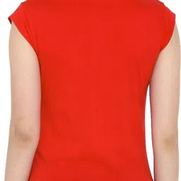 ap'pulse Pack of 2 Women Solid Round Neck Pure Cotton Red, Pink T-Shirt image 2
