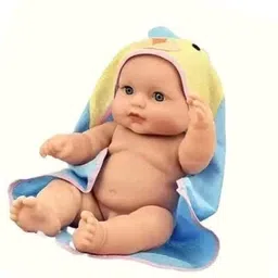 fun n style Realistic Towel Baby Boy Doll | 21cm Rubber Body Doll | Movable Hands Legs Toy image 2