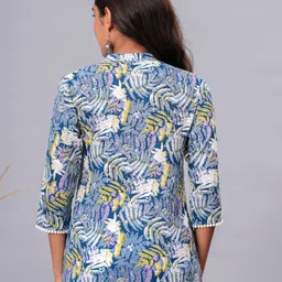 bhool bhulaiya Casual Regular Sleeves Printed Women Blue Top image 3