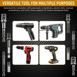 probero 8Pcs Drill Bit Adapter Set Hex Shank Nut Driver for Drill 8Pcs Drill Bit Adapter Impact Grade Socket Adapter Set Hex Shank Drill Nut Specialty Woodworking Bits image 5