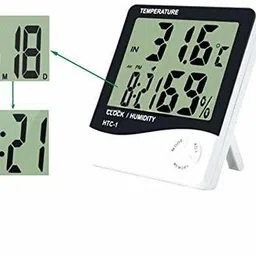 thermomate Digital Indoor Hygrometer Thermometer with Clock temperature HTC-1 Thermometer image 4