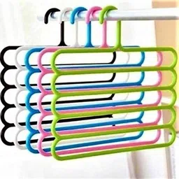 dhanak 5 TIER SPACE SAVING SAREE PANTS JEANS HANGERS FOR CLOSET_PERFECT WARDROBE ORGANIZER_(32x33x1cm)_PACK OF 10 Pcs. Plastic Trousers Pack of 10 Hangers ForTrousers-picture-26