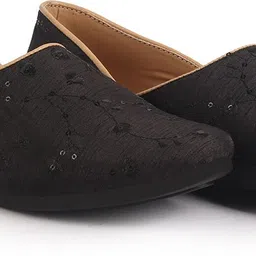 fausto Festive Ethnic Half Cut Juttis for Wedding|Traditional Kurtas & Sherwani Shoe Mojaris For Men image 1