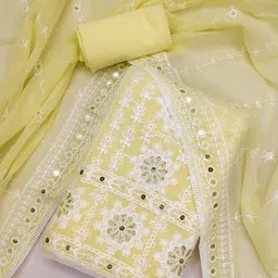 divastri Unstitched Georgette Salwar Suit Material Embroidered image 2