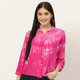 maaesa Women Relaxed Fit Fit Solid Spread Collar Casual Shirt-picture-10
